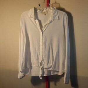 Cloth & Stone - Anthropologie Button Down Top, with Tie front, Sz /Large‎ White